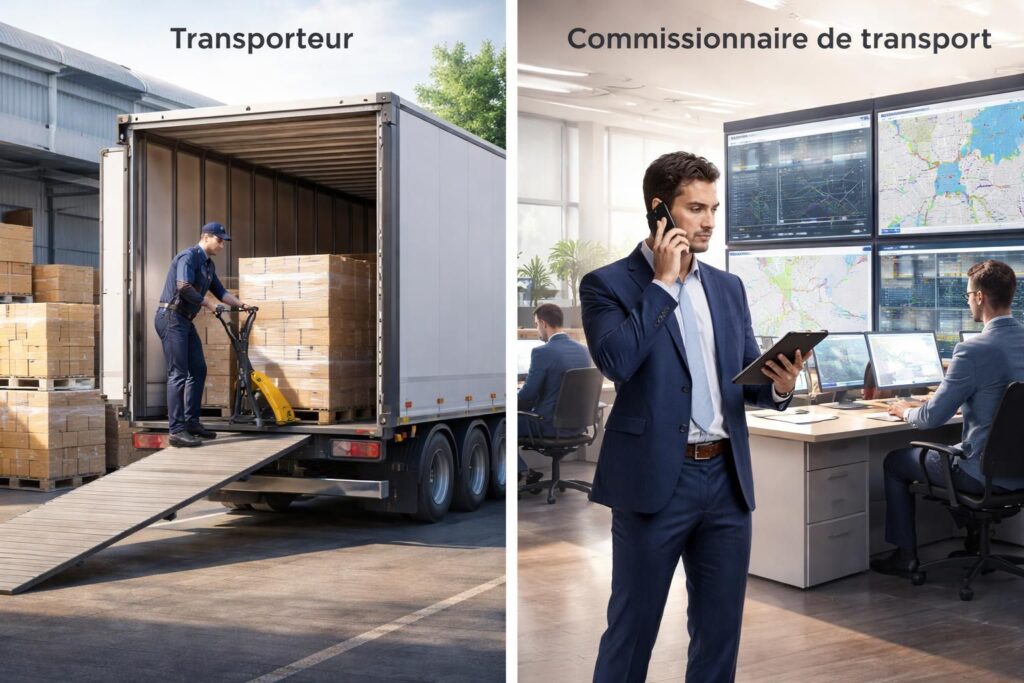 découvrez les différences clés entre un transporteur et un commissionnaire de transport, leurs rôles respectifs, responsabilités et implications dans la logistique.