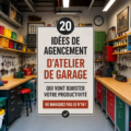 Un garage bien aménagé avec des outils organisés sur des étagères