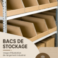 Une collection de bacs de rangement industriels en métal dans une pièce moderne.