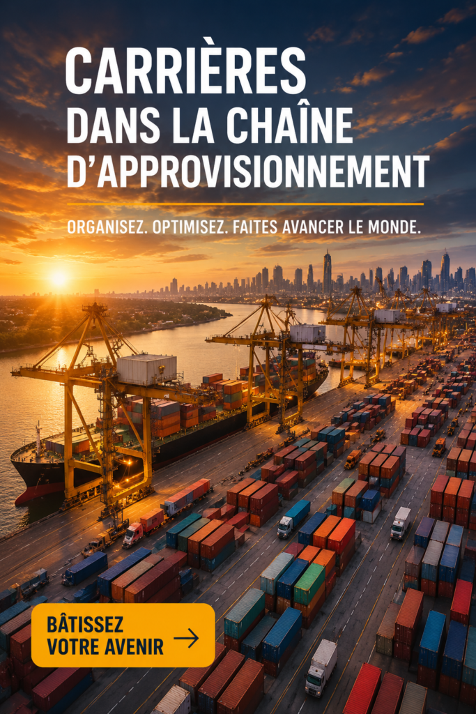 Une femme dans un entrepôt regardant une carte de la chaîne d'approvisionnement