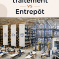 Illustration d'un centre de fulfillment avec des employés en action, mettant en avant la logistique moderne.