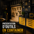 Conteneur Dewalt en action, offrant un rangement pratique pour les outils.