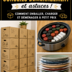 Une famille arrangeant des cartons pour un déménagement organisé.