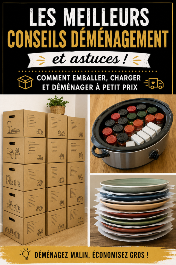 Une famille arrangeant des cartons pour un déménagement organisé.