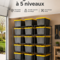 Etagères en acier design dans un intérieur moderne