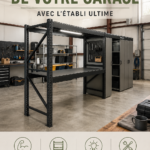 Un garage bien organisé utilisant le système Levrack pour le rangement efficace.