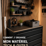 Espace de travail tech organisé avec des meubles IKEA