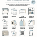 Rangement pratique et organisé de produits pour la revente dans un espace de travail lumineux.