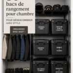 Bacs de rangement esthétiques dans une chambre moderne