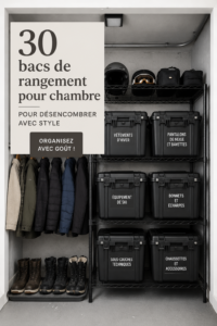 Bacs de rangement esthétiques dans une chambre moderne