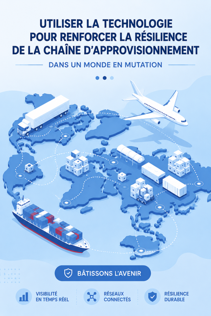 Illustration d'une chaîne d'approvisionnement numérique illustrant la technologie moderne.
