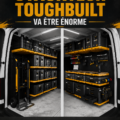 Système de rangement d'outils StackTech en situation sur un chantier, montrant l'organisation efficace des outils.