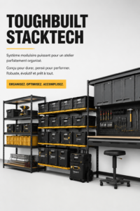 Système de rangement StackTech de ToughBuilt avec outils et accessoires
