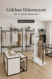 Un intérieur chic avec des systèmes de rangement élégants et pratiques.