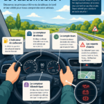 Femme lisant un guide sur le vocabulaire automobile avec une voiture en arrière-plan