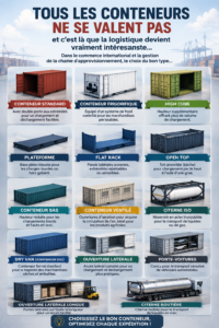 Sélection de différents types de conteneurs pour le transport