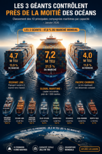 Un conteneur maritime coloré sur un port, symbole des échanges commerciaux mondiaux.