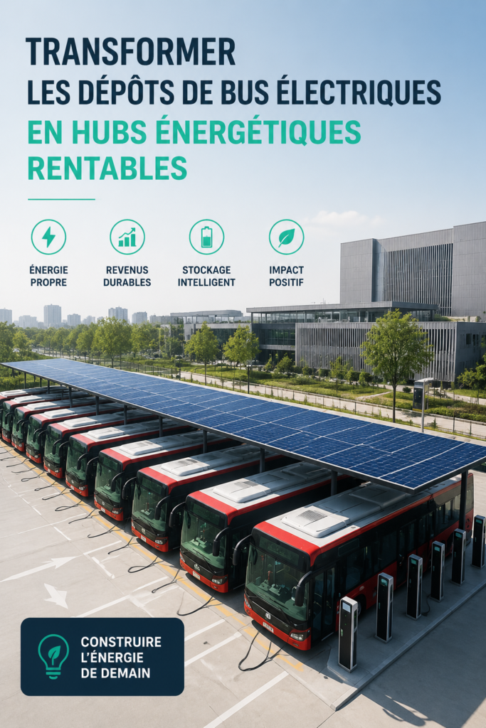 Dépôt de bus électrique transformé en hub énergétique, avec panneaux solaires