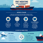 Comparaison entre fret aérien et maritime pour un déménagement international.