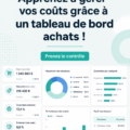 Un tableau de bord d'achats personnalisé sur un ordinateur, illustrant la gestion des coûts.