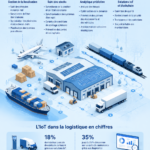 Illustration d'une chaîne logistique intégrant des technologies IoT