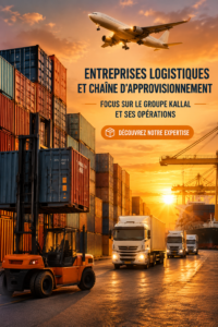 Visuel représentant les opérations logistiques modernes du Kallal Group.