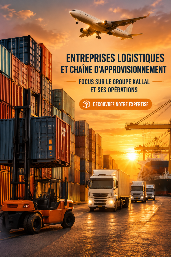 Visuel représentant les opérations logistiques modernes du Kallal Group.