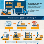 Logiciels de gestion d'entrepôt sur un ordinateur avec des graphiques et des statistiques