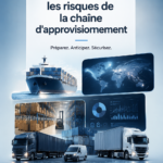 Femme entrepreneure analysant les risques de sa chaîne d'approvisionnement avec des graphiques et des documents.