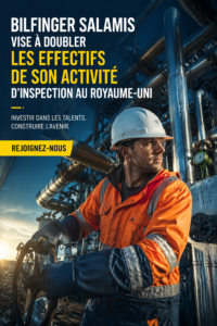 Vue de l'équipe de Bilfinger Salamis travaillant dans le secteur inspection.