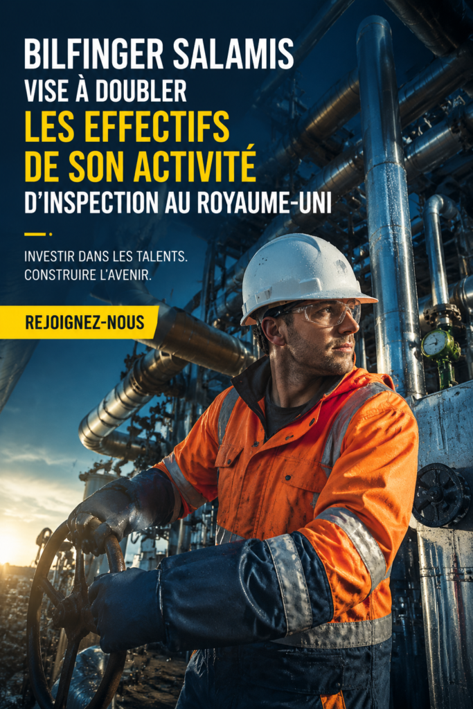 Vue de l'équipe de Bilfinger Salamis travaillant dans le secteur inspection.