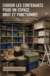 Container de rangement élégant dans un espace intérieur chaleureux