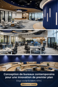Un bureau moderne avec des éléments de décoration inspirants et fonctionnels.