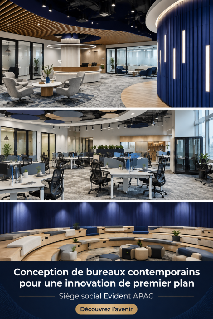 Un bureau moderne avec des éléments de décoration inspirants et fonctionnels.