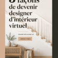 Femme travaillant sur un projet de design intérieur virtuel à son bureau