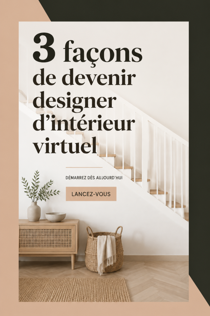 Femme travaillant sur un projet de design intérieur virtuel à son bureau