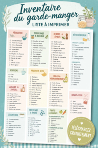 Modèle d'inventaire imprimable pour un garde-manger organisé
