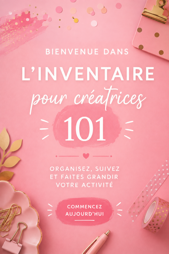 Une créatrice examine son stock organisé avec des étiquettes colorées