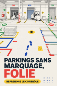 Femme stationnant sa voiture dans un parking non marqué, cherchant un moyen d'optimiser l'espace