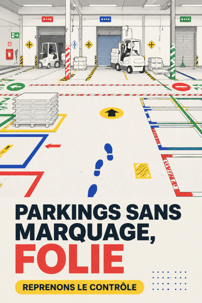 Femme stationnant sa voiture dans un parking non marqué, cherchant un moyen d'optimiser l'espace