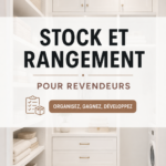 Espace de travail bien organisé avec des produits en stock pour la revente