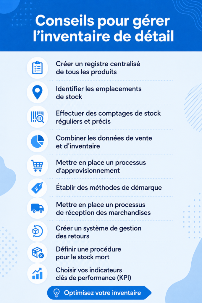 Femme au travail analysant des stocks dans un magasin de détail.