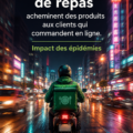 Un livreur de nourriture en action, illustrant l'importance des services de livraison dans notre quotidien.