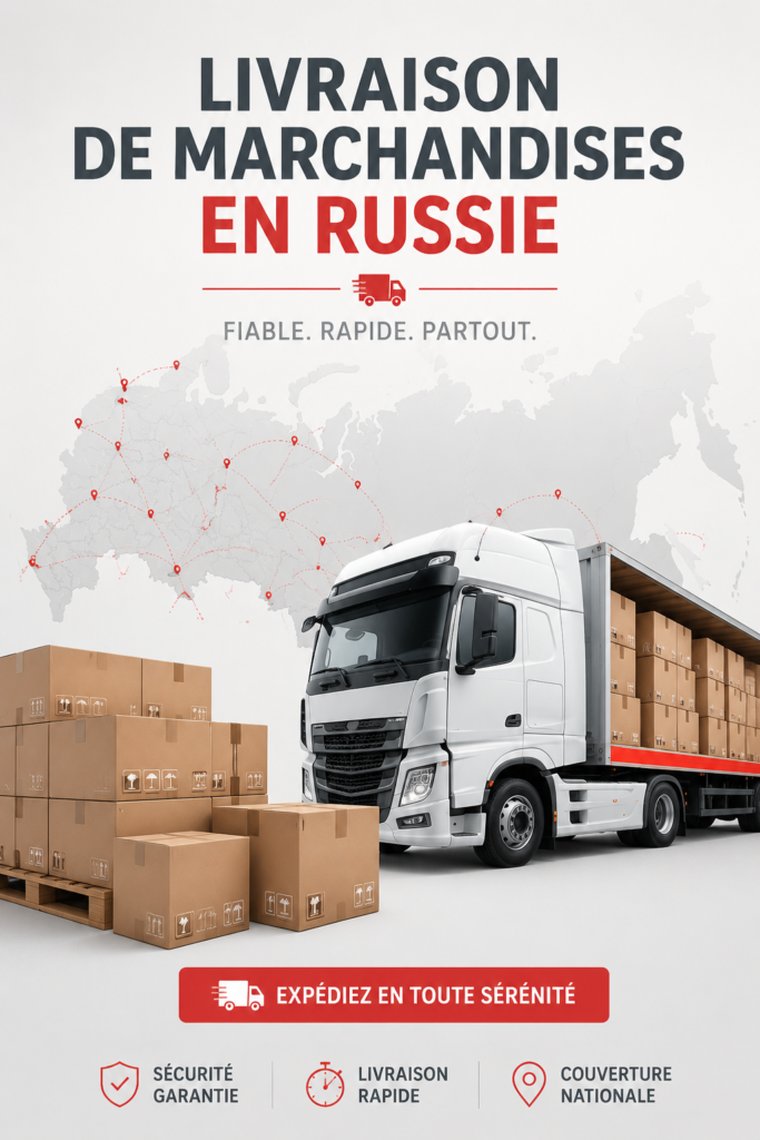 Femme préparant un colis pour une expédition en Russie, illustrant la logistique efficace.