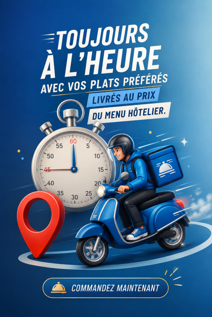 Repas savoureux livré à domicile dans une boîte élégante, symbolisant le confort de la livraison de nourriture.