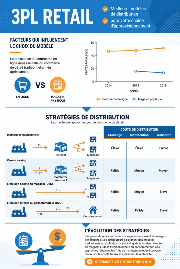 Image représentant une infographie sur la logistique 3PL et ses avantages.