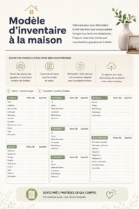 Modèle d'inventaire maison sur ordinateur