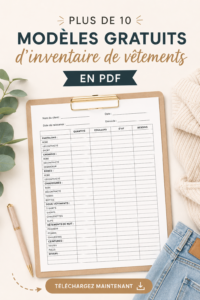 Modèles d'inventaire de vêtements à télécharger gratuitement, illustrant l'organisation réussie d'une garde-robe