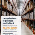 Vue d'un entrepôt bien organisé avec des palettes rangées de manière optimale.