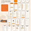 Capture d'écran d'une application de transport montrant le suivi en direct des bus.